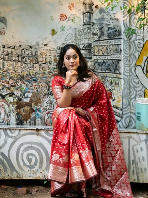 সিল্কি কাতান শাড়ি ব্